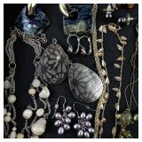 Large Costume Jewelry Collection with Necklaces, Brooches, Earrings, and Bracelets