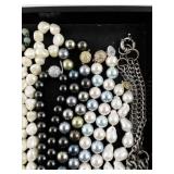 Collection of Beaded and Faux Pearl Necklaces with Assorted Colors and Styles