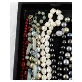Collection of Beaded and Faux Pearl Necklaces with Assorted Colors and Styles