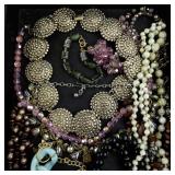 Large Collection of Costume Jewelry Necklaces and Bracelets
