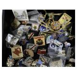 Large Collection of Quilt Show and Sewing-Themed Collector Pins with Keychains