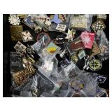Large Collection of Quilt Show and Sewing-Themed Collector Pins with Keychains