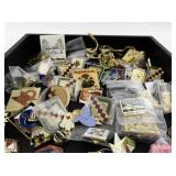 Large Collection of Quilt Show and Sewing-Themed Collector Pins with Keychains