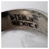 Sterling Silver Marquise Green Stone Ring Size 6 Mexico Marked
