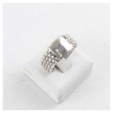 Sterling Silver Mesh Band Ring Size 10
