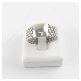 Sterling Silver Mesh Band Ring Size 10