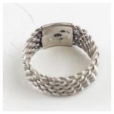 Sterling Silver Mesh Band Ring Size 10