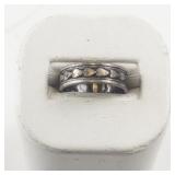 Sterling Silver Heart Motif Band Ring Size 5.75