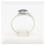 Sterling Silver Ring with Blue Stone Marked AHM 925