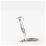 Sterling Silver Ring with Blue Stone Marked AHM 925