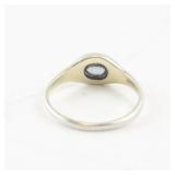 Sterling Silver Ring with Blue Stone Marked AHM 925