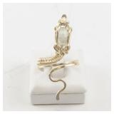 Handcrafted Brass Metal Size 9 Open Shank Ring with Wire Design