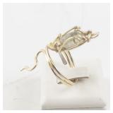 Handcrafted Brass Metal Size 9 Open Shank Ring with Wire Design