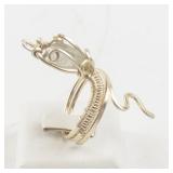 Handcrafted Brass Metal Size 9 Open Shank Ring with Wire Design