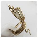Handcrafted Brass Metal Size 9 Open Shank Ring with Wire Design