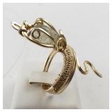 Handcrafted Brass Metal Size 9 Open Shank Ring with Wire Design