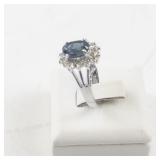 Lab Grown Sapphire Size 5 Ring with Base Metal Band