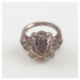 Rose Tone Base Metal Ring with Lab-Grown Ruby, Size 7