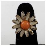 Group of 4 Vintage Base Metal Floral Rings Size 5-8