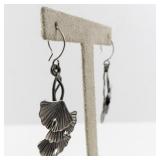 Sterling Silver Ginkgo Leaf Dangle Earrings