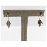 Pair of Sterling Silver Dangle Earrings with Amethyst Stones, Marked 925