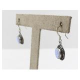 Sterling Silver 925 Created Opal Dangle Earrings