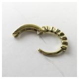 Pair of Vermeil Hoop Earrings with Blue Stones