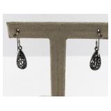 Pair of Vintage Silver Filigree Teardrop Earrings