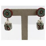 Pair of Vintage Millefiori Dangle Earrings
