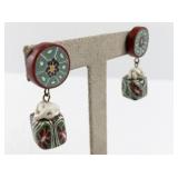 Pair of Vintage Millefiori Dangle Earrings