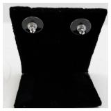 Pair of Artistic Ceramic Tile Stud Earrings with Floral Design