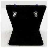 Pair of Square Floral Post Earrings