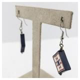 Handcrafted Square Earrings with Geometric Star Pattern