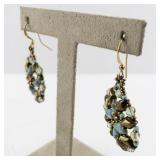 Beaded Dangle Earrings with Gold and Turquoise Accents
