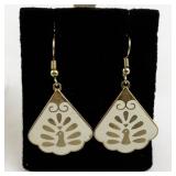 Set of 3 Pairs of Decorative Drop Earrings with Enamel and Gold-Tone Accents