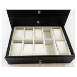 Black 8-Drawer Jewelry Organizer Storage Box with Assorted Compartments