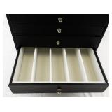 Black 8-Drawer Jewelry Organizer Storage Box with Assorted Compartments