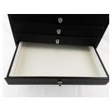 Black 8-Drawer Jewelry Organizer Storage Box with Assorted Compartments