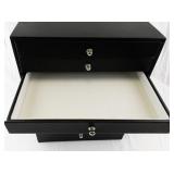 Black 8-Drawer Jewelry Organizer Storage Box with Assorted Compartments