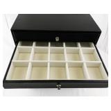 Black 8-Drawer Jewelry Organizer Storage Box with Assorted Compartments