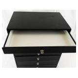 Black 8-Drawer Jewelry Organizer Storage Box with Assorted Compartments