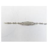 Sterling Silver 925 Filigree Bracelet with Green Stone