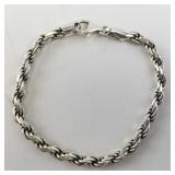 Sterling Silver Rope Chain Bracelet