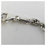 Sterling Silver Rope Chain Bracelet