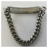 Nickel Silver ID Bracelet with Engraved Name Plate, 6in Length