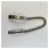 Nickel Silver ID Bracelet with Engraved Name Plate, 6in Length