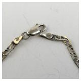 Sterling Silver Medical ID Bracelet 925 Marked 7.5in