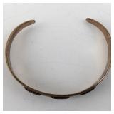 Marked Copper Cuff Bracelet with Stamped Design 6in