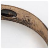 Marked Copper Cuff Bracelet with Stamped Design 6in