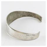 Alpaca Silver Cuff Bracelet with Abalone Inlay 6.5in